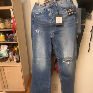 Blue Distressed Women Jeans